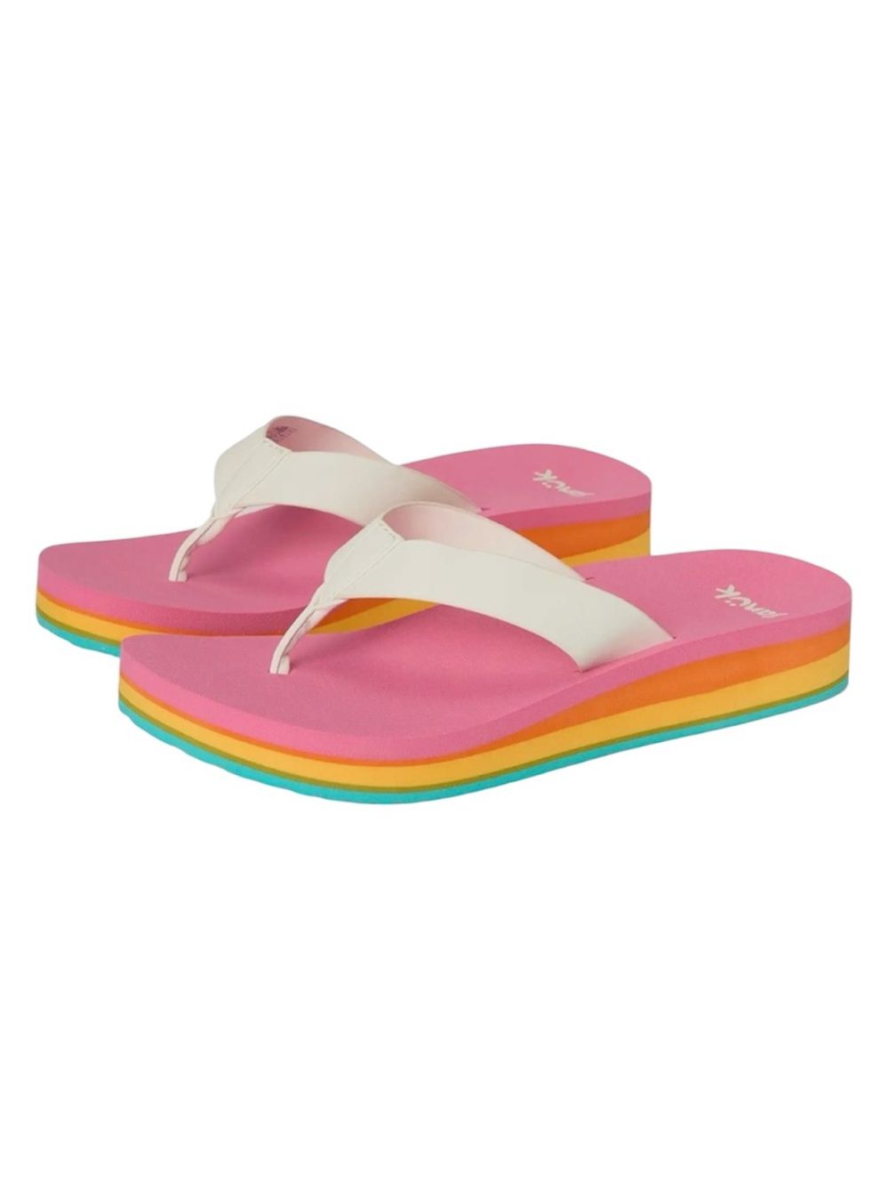 Sanuk NWT Highland ST rainbow sandals flip flops women’s 8